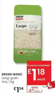 Eroski Eroski basic - long-grain rice oferta