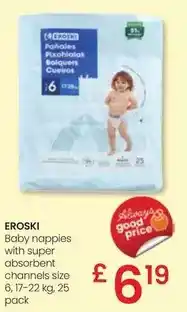 Eroski Eroski - baby nappies with super absorbent channels oferta