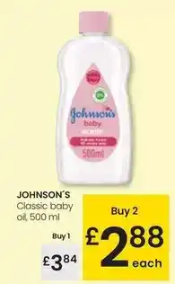 Eroski Johnson's - classic baby oil oferta