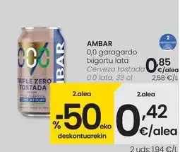 Eroski Ambar - cerveza tostada 0.0 oferta