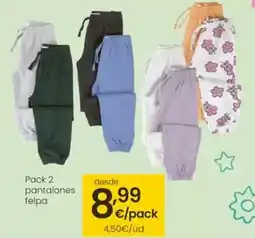 Eroski Pack 2 pantalones felpa oferta