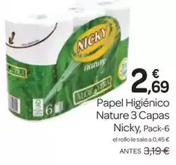 Supermercados El Jamón Nicky - papel higiénico nature oferta