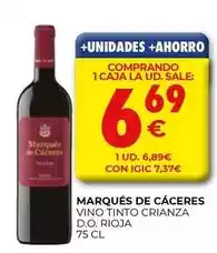 CashDiplo Marqués de cáceres - vino tinto crianza d.o. rioja oferta