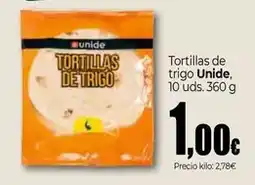 Unide Supermercados Unide - tortillas de trigo oferta