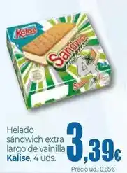 Unide Supermercados Kalise - helado sándwich extra largo de vainilla oferta