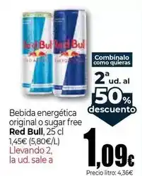 Unide Supermercados Red bull - bebida energética original o sugar free oferta