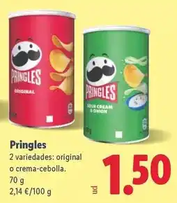 Lidl Pringles - original o crema-cebolla oferta