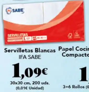 Gadis IFA SABE Servilletas Blancas oferta