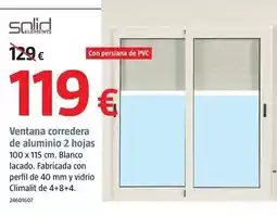 Bauhaus Solid - ventana corredera de aluminio 2 hojas oferta