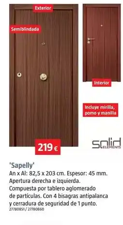 Bauhaus Puerta de seguridad de interior sapelly oferta