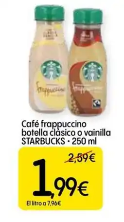 Dialprix STARBUCKS Café frappuccino botella clásico o vainilla oferta