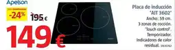 Bauhaus Apelson - placa de induccion ''ait 3602'' oferta