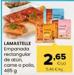 Autoservicios Familia Lamastelle - empanada rectangular de atun, carne o pollo oferta