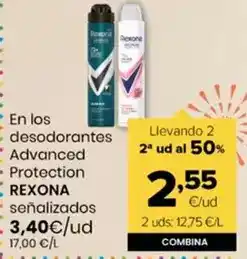 Autoservicios Familia Rexona - desodorantes advanced protection oferta