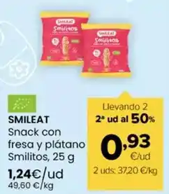 Autoservicios Familia Smileat - snack con fresa y platano smilitos oferta