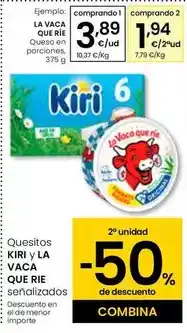 Eroski La vaca que ríe - queso en porciones oferta