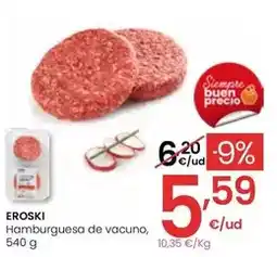 Eroski Eroski - hamburguesa de vacuno oferta