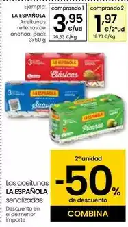 Eroski La española - aceitunas rellenas de anchoa oferta