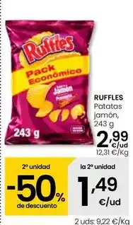 Eroski Ruffles - patatas jamón oferta
