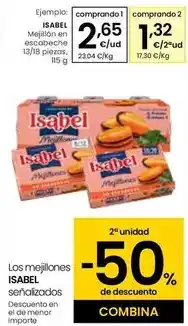 Eroski Isabel - mejillón en escabeche 13/18 piezas oferta
