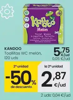 Eroski Kandoo - toallitas wc melón oferta