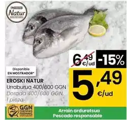 Eroski Eroski natur - dorada 400/600 ggn oferta