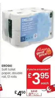 Eroski Eroski - soft toilet paper, double roll oferta