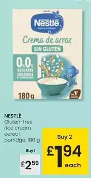 Eroski Nestlé - gluten-free rice cream cereal porridge oferta