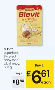 Eroski Blevit - superfibre 8-cereal baby food with honey oferta