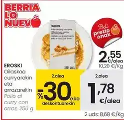 Eroski Eroski - pollo al curry con arroz oferta