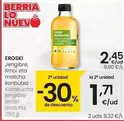 Eroski Eroski - kombucha jengibre limón matcha oferta