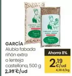 Eroski Garcia - alubia fabada riñón extra o lenteja castellana oferta