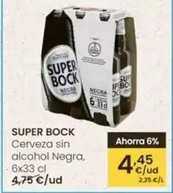 Eroski Super bock - cerveza sin alcohol negra oferta