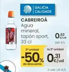 Eroski Cabreiroa - agua mineral, tapon sport oferta
