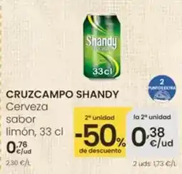 Eroski Cruzcampo shandy - cerveza sabor limon oferta