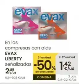 Eroski Evax - liberty en las compresas con alas senalizadas oferta