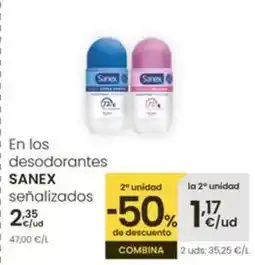 Eroski Sanex - en los desodorantes oferta