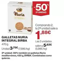 El Corte Inglés Nuria - galletas integral birba oferta
