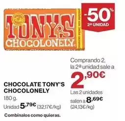 El Corte Inglés Tony's - chocolate chocoles oferta