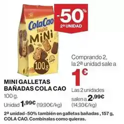 El Corte Inglés Cola cao - mini galletas banadas oferta