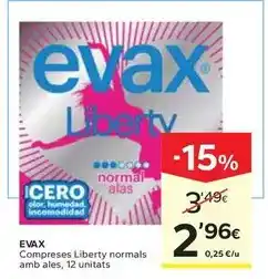 Caprabo Evax - compreses liberty normals amb ales oferta