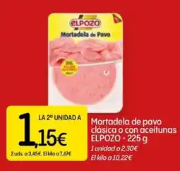 Dialprix ELPOZO Mortadela de pavo clásica o con aceitunas oferta