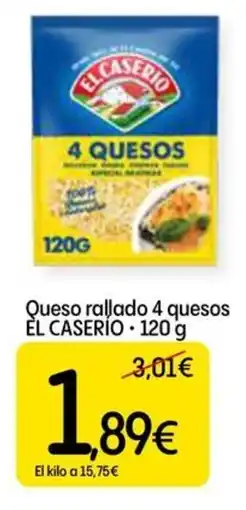 Dialprix EL CASERÍO Queso rallado 4 quesos oferta