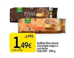 Dialprix GULLON Galleta fina avena chocolate negro o con leche oferta