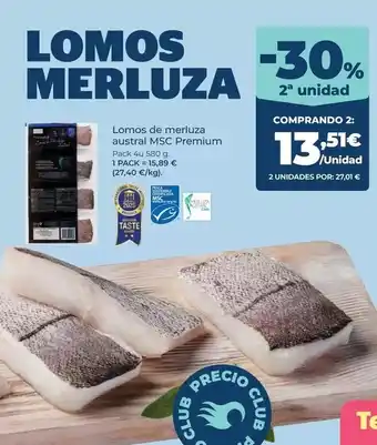 La Sirena Premium - lomos de merluza austral msc oferta