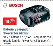 Bauhaus Bosch - batería y cargador 'power for all 18v' oferta