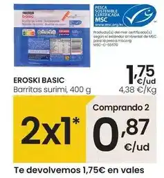 Eroski Eroski basic - barritas surimi oferta