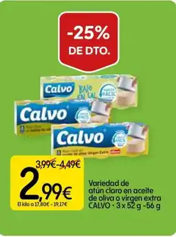 Dialprix CALVO Variedad de atún claro en aceite de oliva o virgen extra oferta