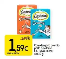 Dialprix CATISFACTIONS Comida gato premio pollo o salmon oferta