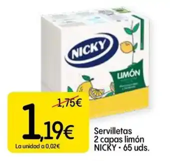 Dialprix NICKY Servilletas 2 capas limón oferta